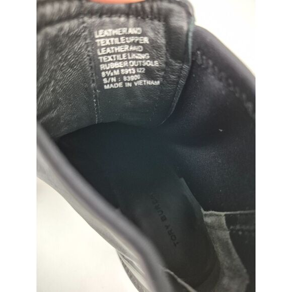 Tory Burch Women's Black Chelsea Lug Sole Ankle Leather Boots Size 8.5 M - Picture 6 of 7